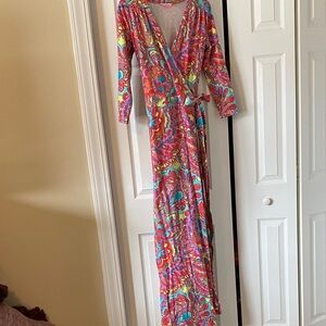 Lilly Pulitzer Multicolor Wrap Paisley maxi Dress